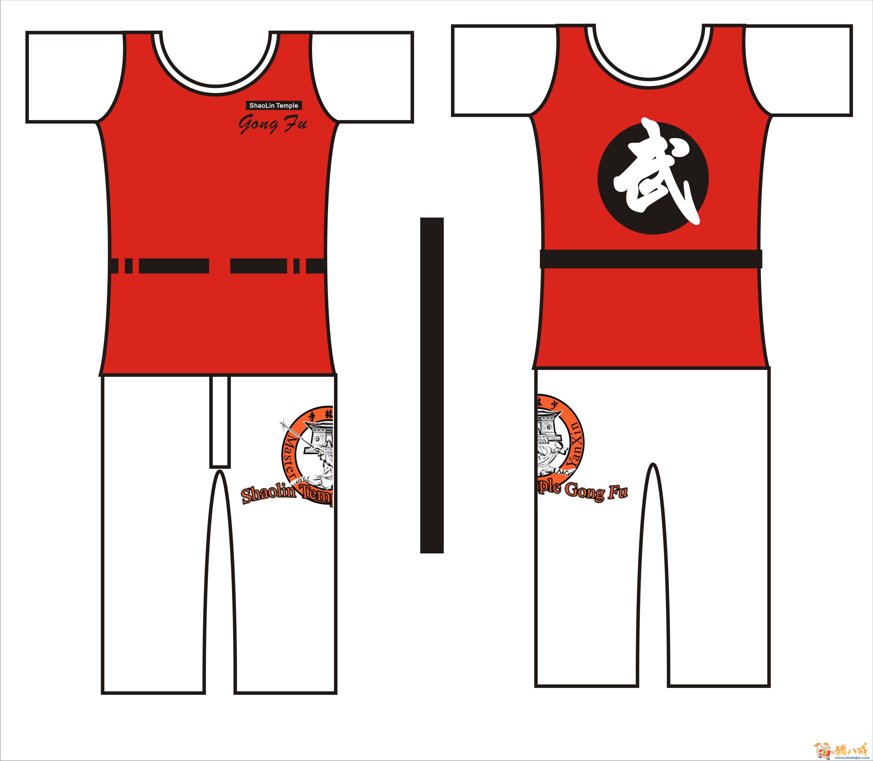 英国少林武术学校t-shirt设计